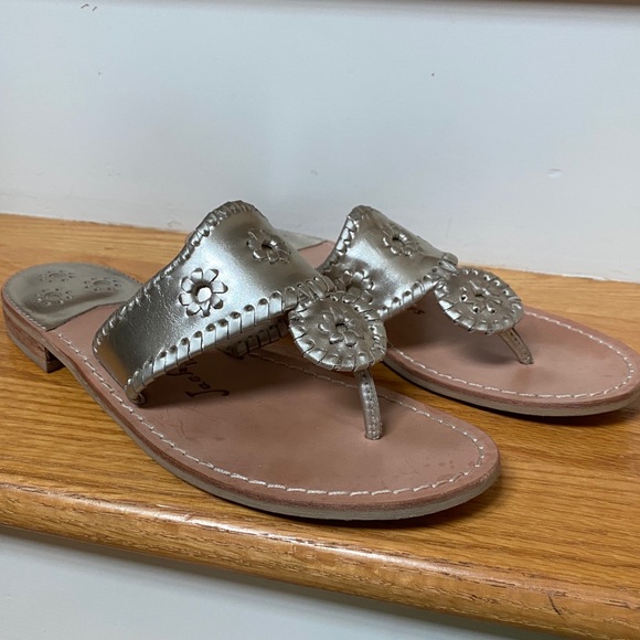 Jack Rogers Shoes - Jack Rogers Hamptons Flat, platinum